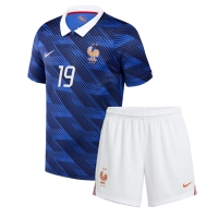 Camiseta Francia Theo Hernandez #19 Primera Equipación Replica Mundial 2026 para niños mangas cortas (+ Pantalones cortos)